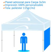 Pared adicional para Carpa de 3x3m