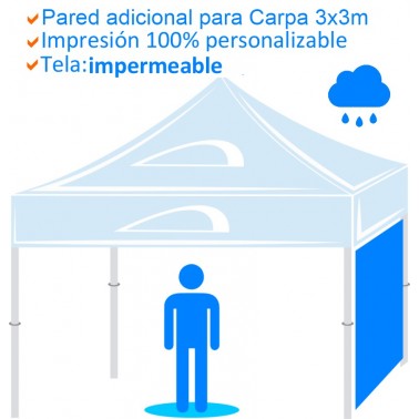 Pared adicional para Carpa impermeable de 3x3m