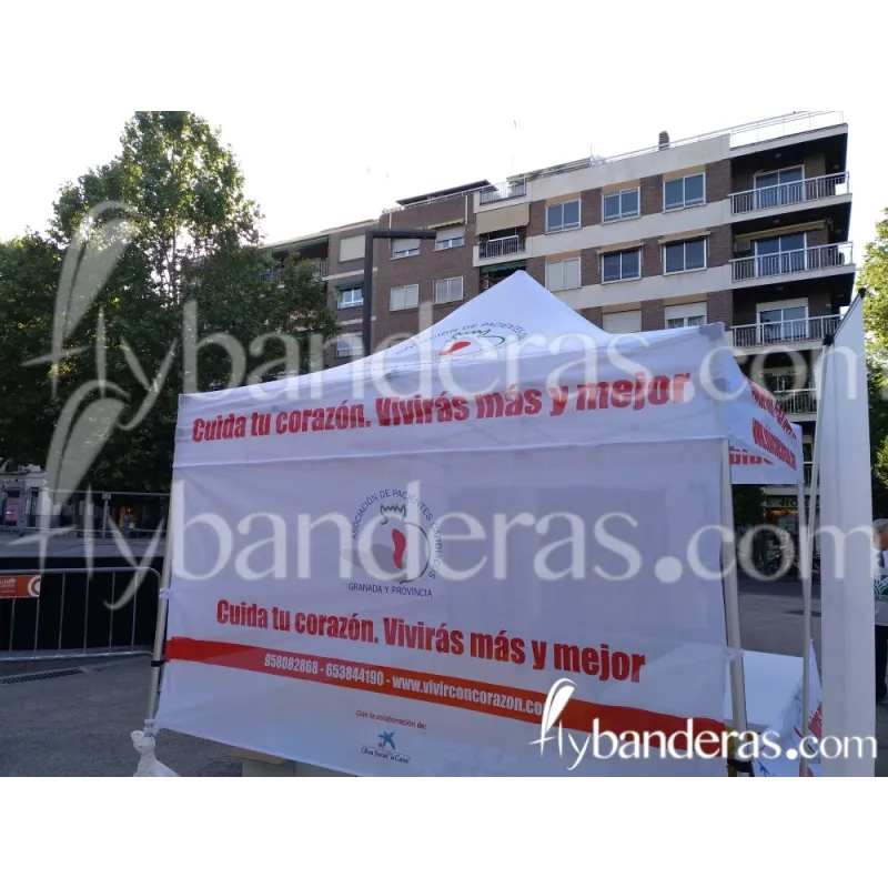 Pancarta con ollao cada 100cm