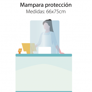 Mampara 66x75cm protección mostradores