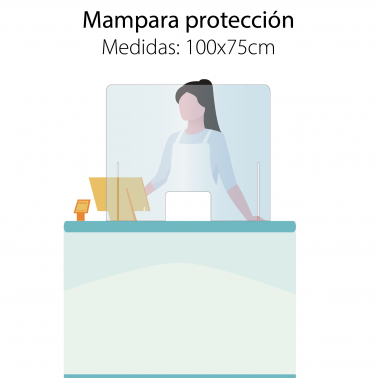 Mampara 100x70cm protección mostradores COVID