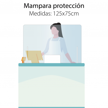 Mampara 120x75 protección mostradores Covid