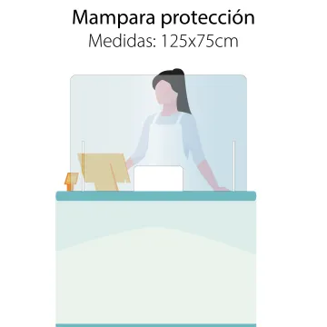 Mampara 120x75 protección mostradores Covid