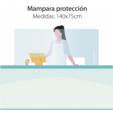 Mampara 140x70 protección mostradores Covid