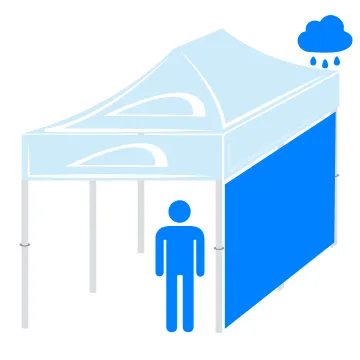 Pared impermeable lado 6m para carpas publicitarias 6x3m