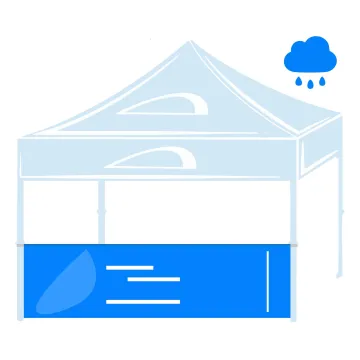 Mostrador impermeable para carpas publicitarias de 3x3m